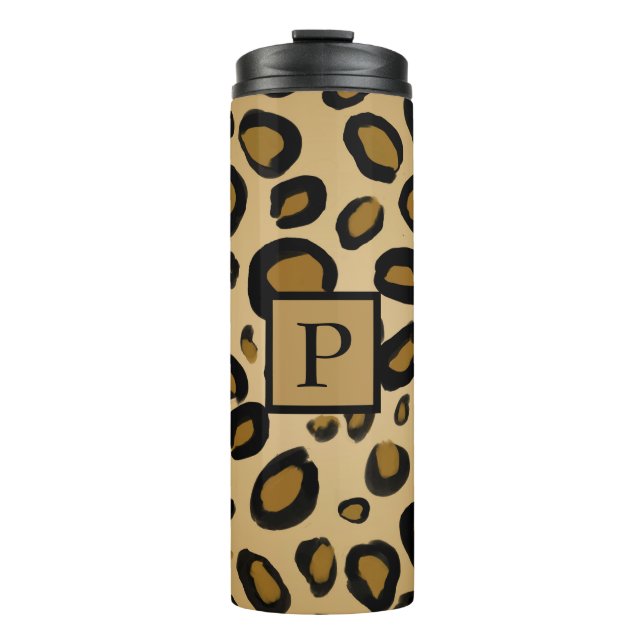 Bouteilles Isothermes Empreinte de léopard Cheetah Peint Spots Or Beige  (Devant)