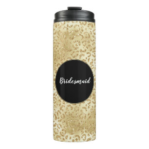 Bouteilles Isothermes Empreinte de léopard Gold Glam Parties scintillant