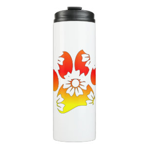 Bouteilles Isothermes Empreinte de patte de chien floral