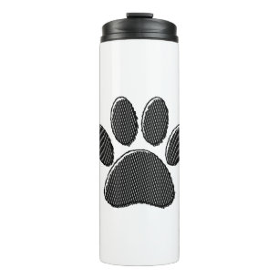 Bouteilles Isothermes Empreinte de patte de chiot rayé noir et blanc