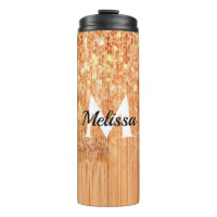 Empreinte en bois de bambou orange brillant Monogr