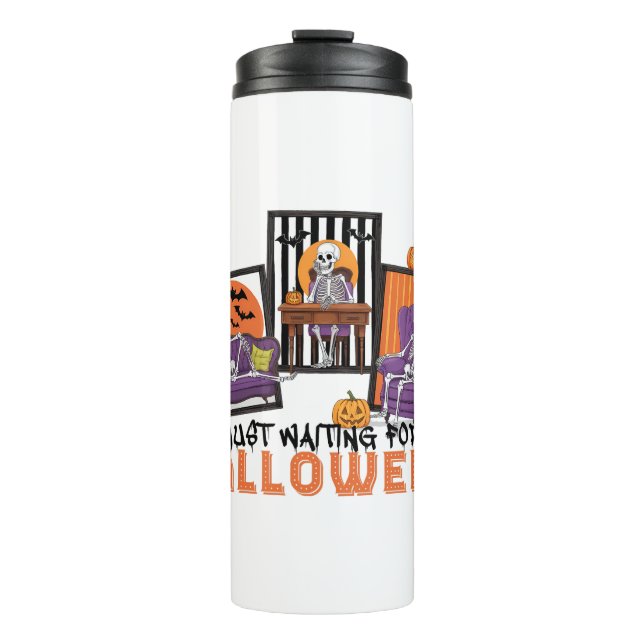 Bouteilles Isothermes En attente des vidéos d'automne d'Halloween (Devant)