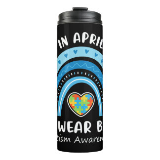 Bouteilles Isothermes En avril We Wear Blue chemise est le cadeau parfai