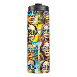 Bouteilles Isothermes Enfants cool en lunettes de soleil AI Art