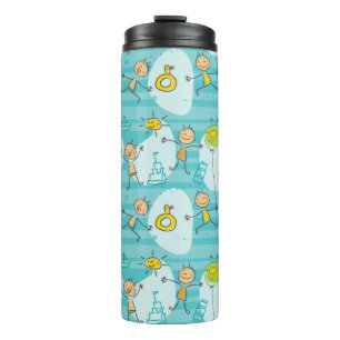 Bouteilles Isothermes Enfants mignons jouant sur le motif de plage