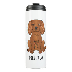 Bouteilles Isothermes Épagneul Cavalier King Charles Ruby Chien & Nom