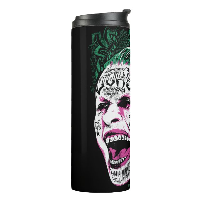 Bouteilles Isothermes Équipe de suicide | Rire Joker Head Sketch (Tourné sur la gauche)