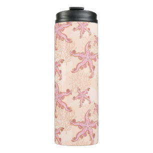 Bouteilles Isothermes Étoiles de mer et motif pastel rose corail