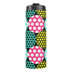 Bouteilles Isothermes Étoiles et cercles, motif pop multicolore.