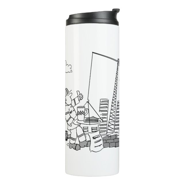 Bouteilles Isothermes Exploitant de grue hors-bord du chantier (Tourné sur la gauche)