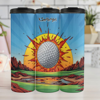 Bouteilles Isothermes Explosion du coucher du soleil de la balle de golf