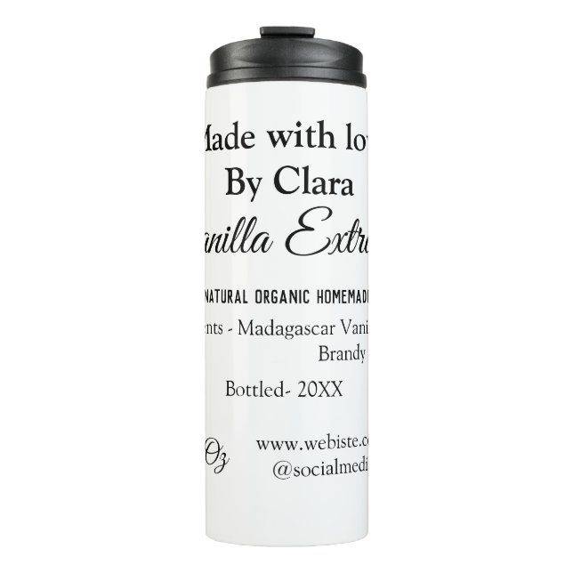 Bouteilles Isothermes Extrait de vanille fait maison ajouter les ingrédi (Devant)