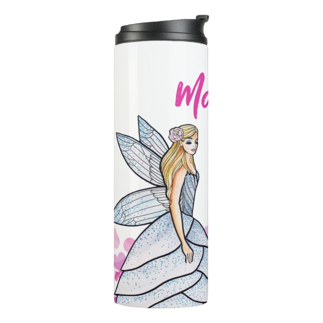 Bouteilles Isothermes Fairy Princess Pink Hearts Illustration de mode (Tourné sur la gauche)