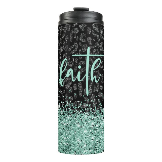 Bouteilles Isothermes Faith Leopard Tumbler, Léopard de Parties scintill (Devant)