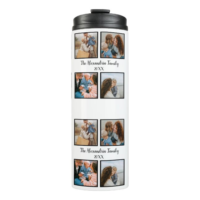 Bouteilles Isothermes Famille personnalisée 4 photo collage modèle (Devant)