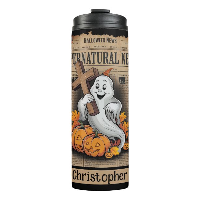 Bouteilles Isothermes Fantôme avec croix - Nouvelles surnaturelles Vinta (Devant)