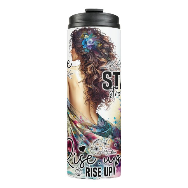 Bouteilles Isothermes Femme autonome Floral | Citations Inspirationnelle (Devant)