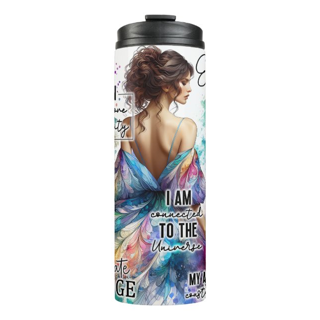 Bouteilles Isothermes Femme autonome Floral | Citations Inspirationnelle (Devant)