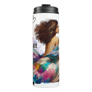Bouteilles Isothermes Femme autonome Floral Citations Inspirationnelle