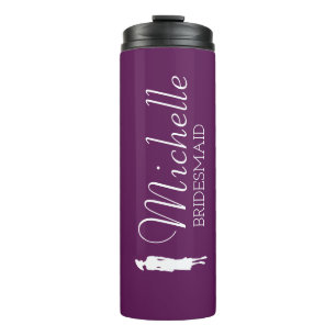 Bouteilles Isothermes Femme d'honneur personnalisée rose vif