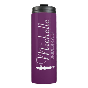 Bouteilles Isothermes Femme d'honneur personnalisée rose vif