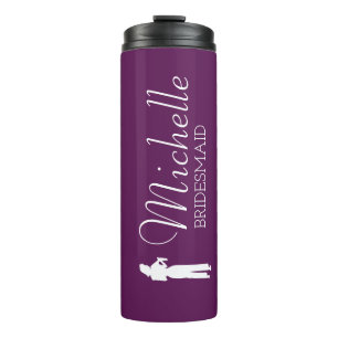 Bouteilles Isothermes Femme d'honneur personnalisée rose vif