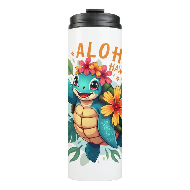 Bouteilles Isothermes Femme Hawaiienne-Chemise Aloha Hawaii (Devant)