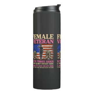 Bouteilles Isothermes Femme vétéran militaire drôle Drapeau américain