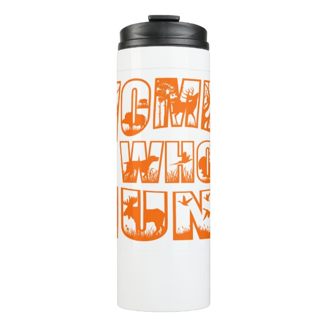 Bouteilles Isothermes Femmes qui chassent Orange Logo Tumbler Thermique (Devant)