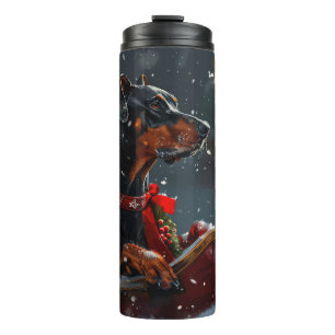 Bouteilles Isothermes Festive de Noël de chien Doberman