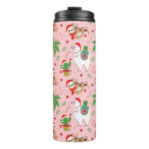 Bouteilles Isothermes Festive Sloths and Llamas Motif de vacances