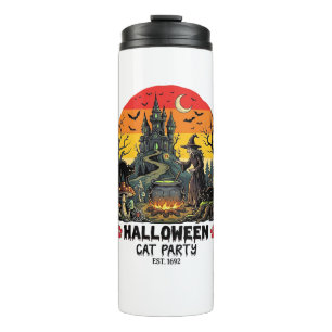 Bouteilles Isothermes Fête de chat d'Halloween Sorcière Chaudron Chats n