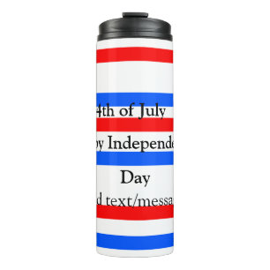 Bouteilles Isothermes Fête de l'indépendance des bandes bleues rouges 4 