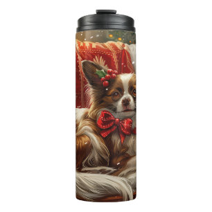 Bouteilles Isothermes Fête de Noël de chien de Papillon