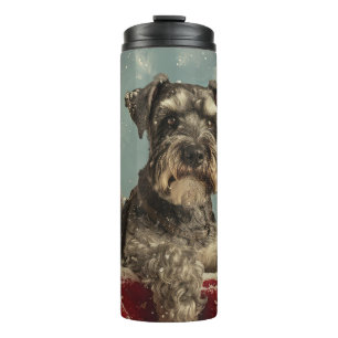 Bouteilles Isothermes Fête de Noël de chien Schnauzer