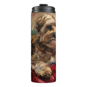 Bouteilles Isothermes Fête de Noël de Chien Yorkipoo