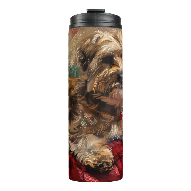 Bouteilles Isothermes Fête de Noël de Chien Yorkipoo (Devant)
