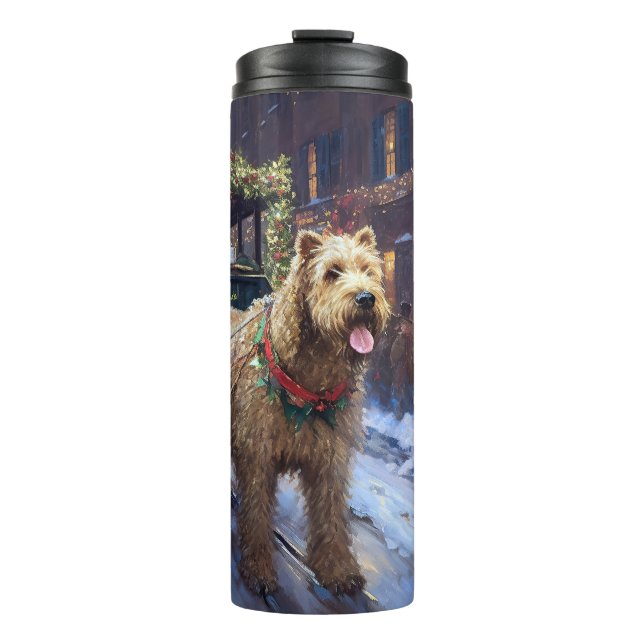 Bouteilles Isothermes Fête de Noël de Wheaten Terrier (Devant)