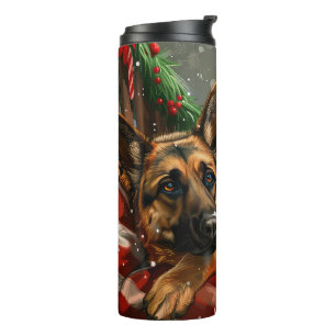 Bouteilles Isothermes Fête de Noël du berger allemand Chien