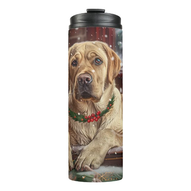 Bouteilles Isothermes Fête de Noël du chien du Labrador (Devant)