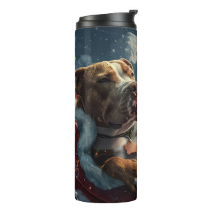 Bouteilles Isothermes Fête de Noël du chien Pitbull