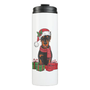 Bouteilles Isothermes Feu de Noël Feu de Noël Doberman Chien Noël _3