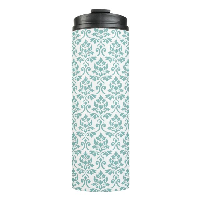 Bouteilles Isothermes Feuille Damask Teal Pattern (Devant)