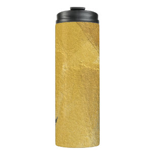Bouteilles Isothermes Feuille d'or, conception noire abstraite