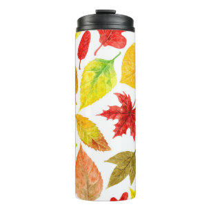 Bouteilles Isothermes Feuilles d'automne blanc