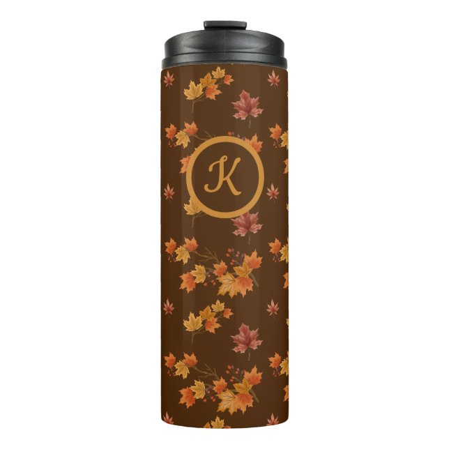 Bouteilles Isothermes Feuilles d'automne Tumbler thermique (Devant)