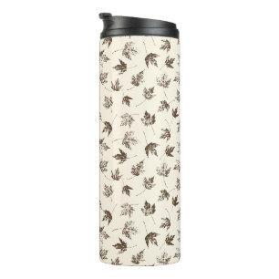 Bouteilles Isothermes Feuilles d'érable d'automne à la crème - motif san