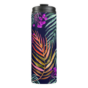Bouteilles Isothermes Feuilles tropicaux. Aquarelle feuilles d'un arbre,