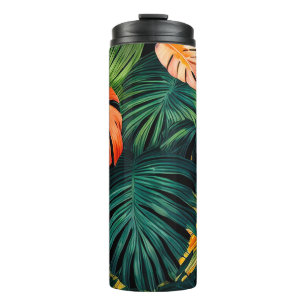 Bouteilles Isothermes Feuilles tropicaux colorés et fleurs d'Hibiscus  