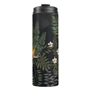 Bouteilles Isothermes Feuilles tropicaux et fleurs dans le style de la n